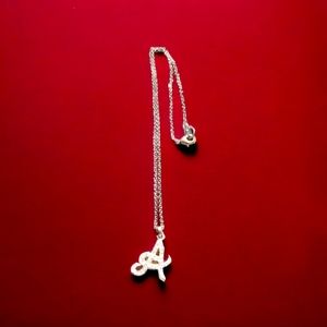 Initial a vintage silver rhinestone necklace
